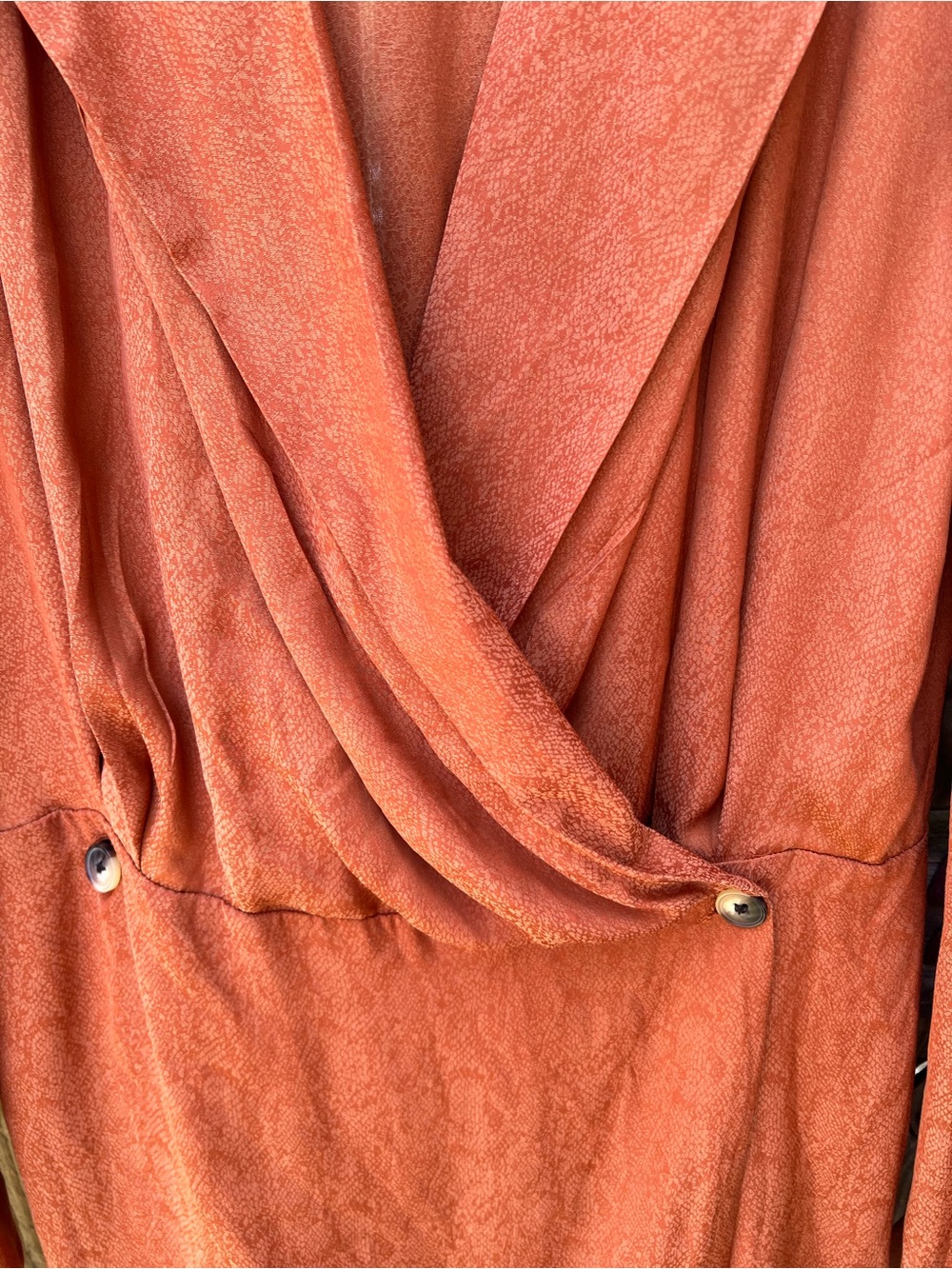 Free People Simone Cinnaber Rust Wrap Mini Dress - Women's Elegant Wrap Dress - Picture 8 of 12